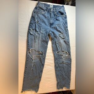 BDG Urban Outfitters High Rise Baggy Fit Women's Distressed Denim Jeans Size 25
